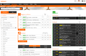 Die Webeseite mit den Sportwetten von Betsson. 