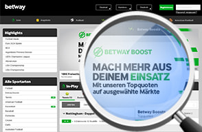 Der Betway Boost auf der Homepage