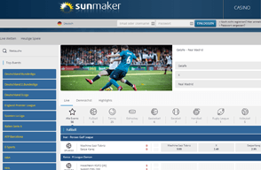 Die Webseite mit den Sportwetten von sunmaker. 