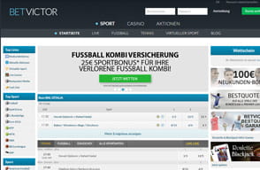 Die Webseite von BetVictor und einer der vielen Promotionen