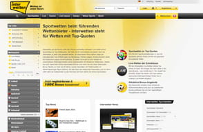 Startseite mit dem Interwetten Wettangebot