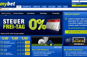 Die Webseite von mybet mit allen Sportwetten