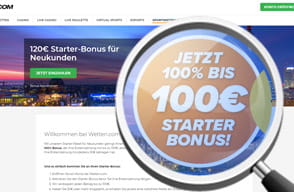 Das Bonus Angebot für Neukunden auf der Webseite von Wetten.com. 